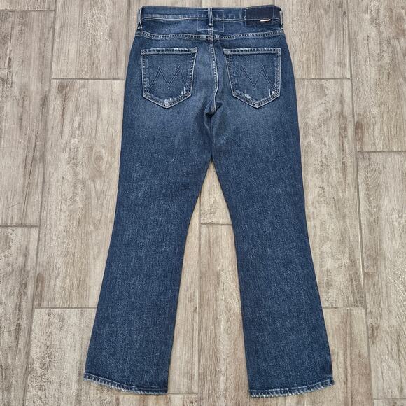 Mother “Insider Ankle Mile High” Jeans 27 Dark Wash Cropped Slim Kick Hem Urban - Picture 8 of 16